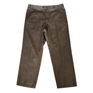 Zanella Men’s Wool Dress Pants Size 38 IT Brown Flat Front Made in Italy